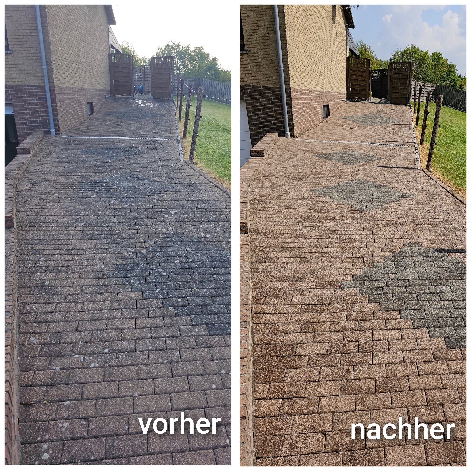 Reinigung von Pflasterflächen